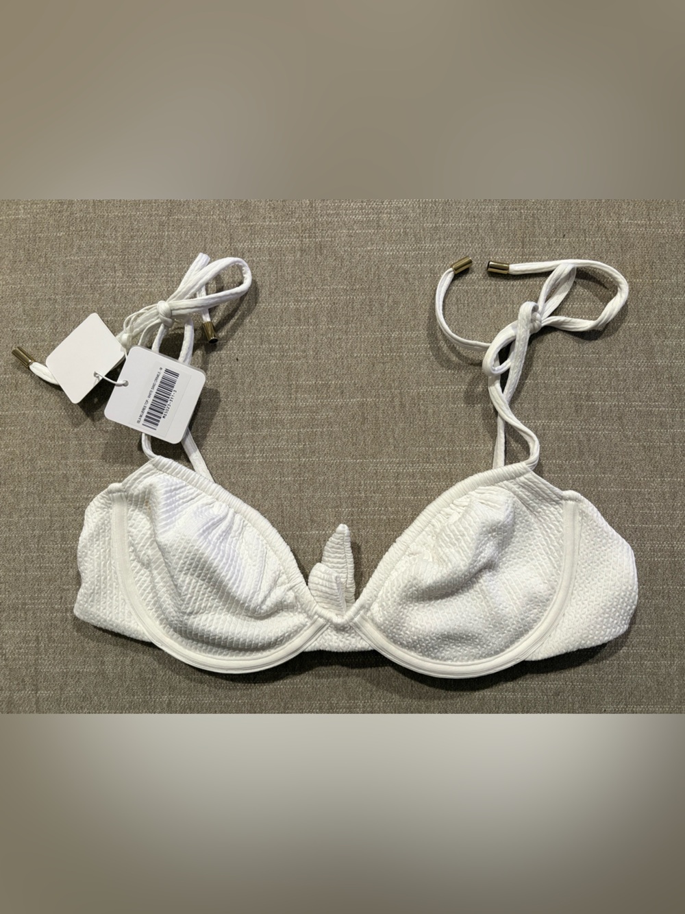 Isla Mujeres Top - White Sand Crinkle Monday swimwear
